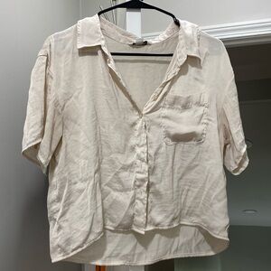silk white button up blouse
